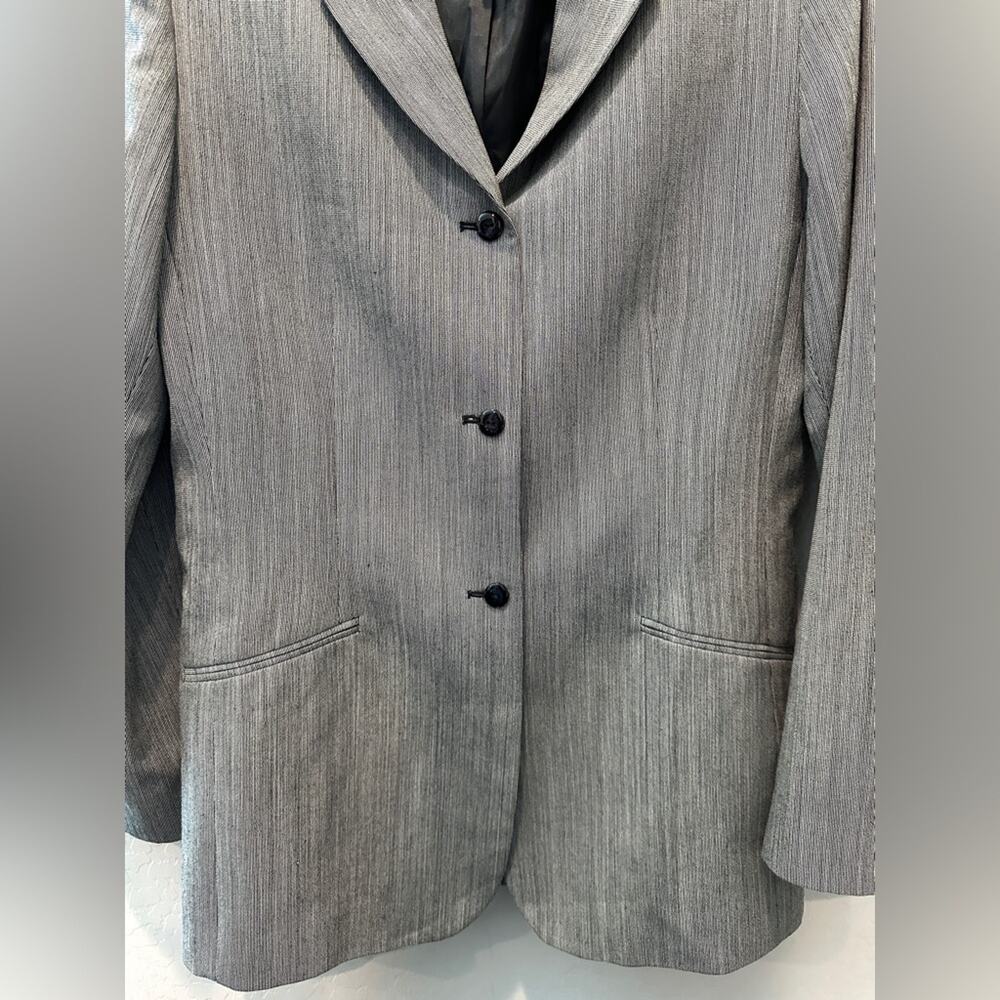 VINTAGE Pendleton Gray Virgin Wool Blazer Tall USA Made Career Jacket | Size 8 - Picture 5 of 9